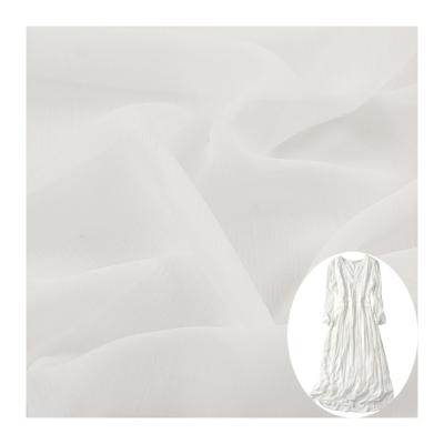 China 100% Polyester 50d Pleat Crepe Chiffon Fusible Silk Fabric For Apparel Garment for sale