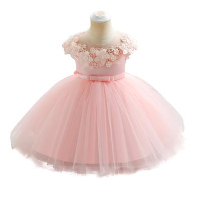 China New washable pearl applique pearl washable bright applique new princess foreign trade wind sweet girl's birthday dress tulle dress for sale