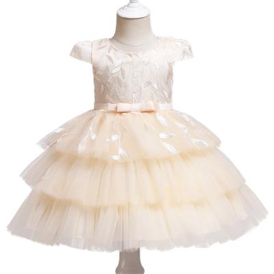 China Best Price Washable Jacquard Children's Puffy Dress Children's Jacquard Skirt Princess Catwalk Dress for sale