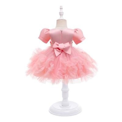 China Highest Selling Children's Dresses Washable Contrast Color Lace Princess Dress for sale