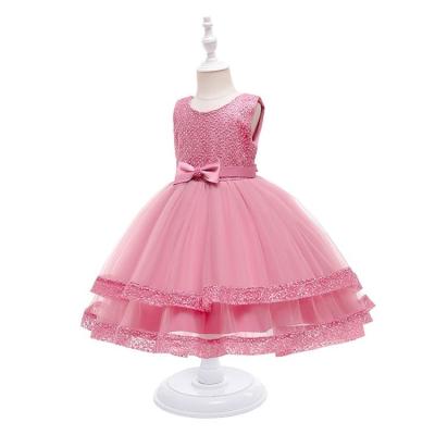 China Factory direct sale washable kids dress contrast lace princess dress for sale