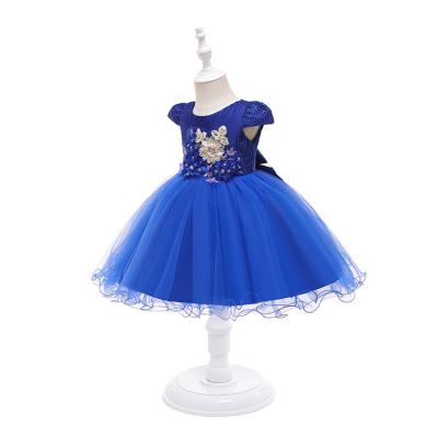 China The latest product washable 2-6 years old dress the princess dress puff sleeve beaded dress for sale