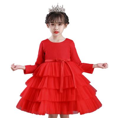 China Soft Touch Washable Cotton Lining Dress Girls Clothes Ball Gown Design Princess Dress With Bows for sale