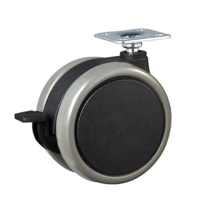 China Modern 75mm PU Silicone Furniture Bed Wheel 3 Inch Furniture Caster Casters for sale