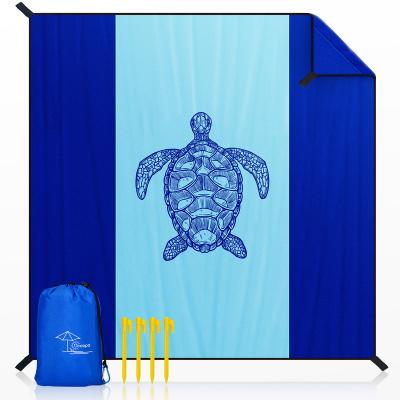 China Waterproof and Breathable Manufacturer Discount 2022 New Hot Selling Ocean Series Bio-printed Portable Soft Picnic Beach Mat for sale