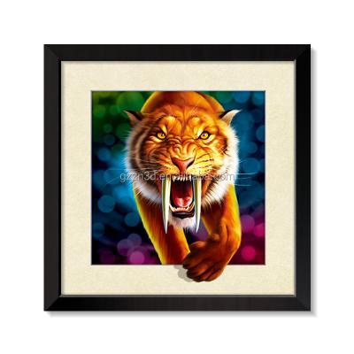 China Europe 5D Effect Animals Photo Lenticular Printing , Tiger Animal Print Lenticular Pico Frame for sale