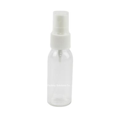 China Mist Spray Bottle 1 oz 30ml PET Bottle with Fine Mist Spray Pump Cap for Traveling Bottle for sale