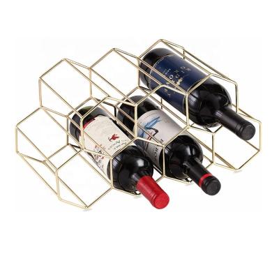 China Modern Home Sustainable Wine Bottle Rack Metal Wine Racks for sale