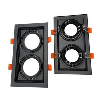 China Modern AR80 150*270mm Double Hole Recessed Square Down Lighting Frame for sale