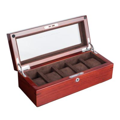 China Vintage Handmade Custom Style Logo Watch Box Fashion Luxury Lacquer Piano Wood Watch Box for sale