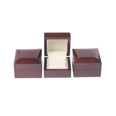 China High End Unique Design Square Flip Wooden Jewelry Box Ring Packing Case Wedding Ring Shiny Wedding Ring Box Jewelry Box for sale