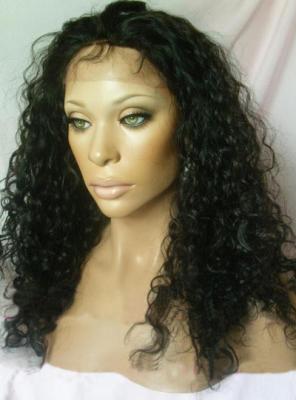 China Black STR Human Hair Full Lace Wigs for sale