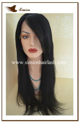 China 100%remy human hair bangs lace front wig with fringes for sale