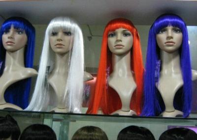 China Colored White Blue Red Purple Silky Straight Long Synthetic Wigs For Women for sale