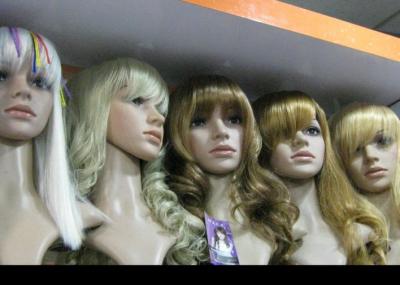 China Custom Blonde Wavy Human Hair Full Lace Synthetic Wigs Glueless Heat Resistant for sale