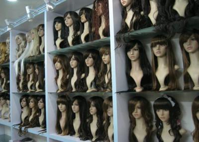 China OEM Personalized Black Brown Wavy Human Hair Full Lace Wigs / Synthetic Wigs for sale