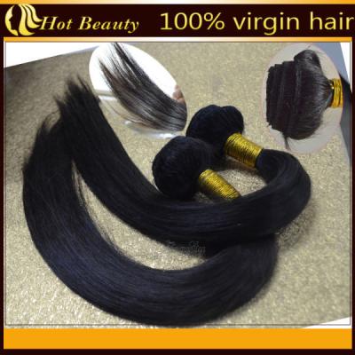 China Natural Black Remy Virgin Human Hair Extensions Straight Type for sale