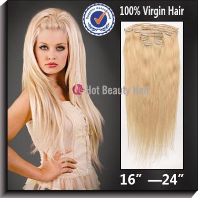 China Blonds Remy Silky Straight Wave Virgin Human Hair Extensions 18