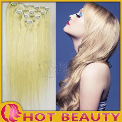 China 613# Color Clip in Brazilian Remy Hair Extensions For Female 20 Inch Stock for sale