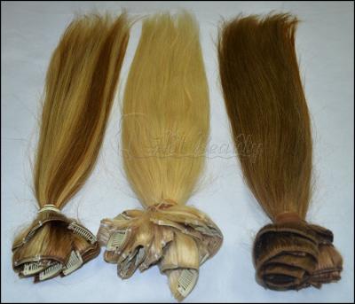 China OEM Straight Human Real Hair Clip In Hair Extensions for Female 613 color in stock for sale