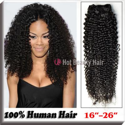 China No Tangle Kinky Curly Black Virgin Hair , 5A Virgin Brazilian Hair for sale