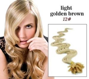 China Custom Golden U - Tip 100% Remy Real Pre Bonded Hair Extension for sale