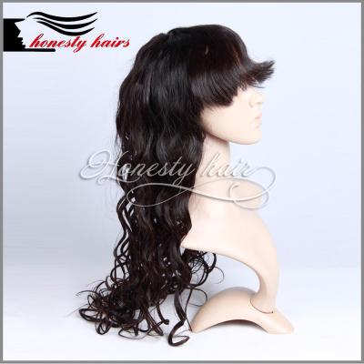 China Full lace wig,  1#  Fringe 100% remy hair, Front lace/Machined wig can be customized. for sale