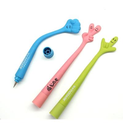 China Promotional Point Pen Korean Cute Finger Pen Hand Shape Pen Unique Design Flexible Plastic for sale