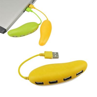 China New ABS Fruit Design Gift USB Hub Mango Shaped 2.0 USB Hub 4 Ports For Computer With Customized Logo for sale