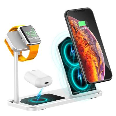 China Mobile phone& phone watch& factory wholesale earphone three-in-one mobile phone watch headset wireless charging bracket for phones combine charging base for sale