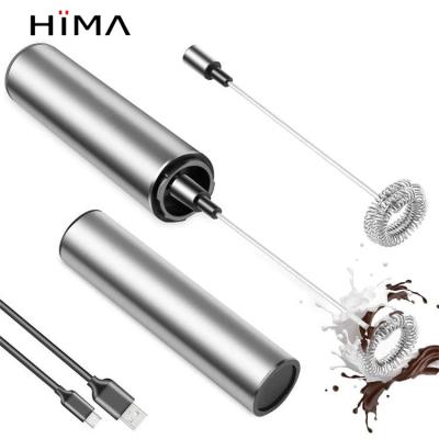 China Rechargeable Handheld Milk Frother Stainless Steel Milk Frother USB Matcha Coffee Beater Viable Electric Milk Frother Mixer Maker for sale