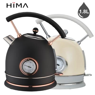 China 360 Degree Boiling Protection 1.8L Tea Boiler Basic Electric Kettle Hot Water Tea Kettle Rotating Dry Electric Samovar Electric Kettle With Thermometer for sale