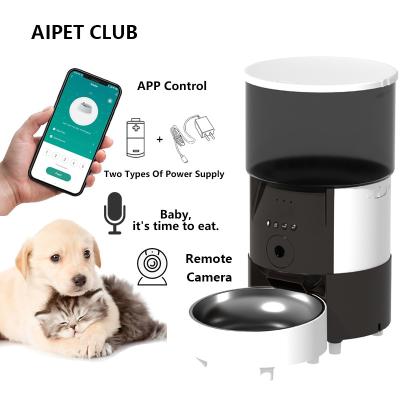 China Smart Dog Cat Pet Feeder Recording Dog Cat Pet Automatic Feeder Small WIFI Cat Pet Feeder With Camera Automatic App Control for sale