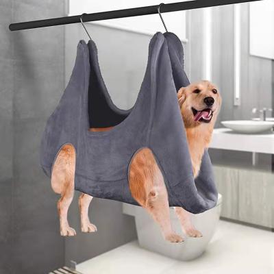 China Breathable Dog Cat Nail Clip Trimming Bathing Bag Pet Grooming Swing Drying Towel Pet Hammock with Hangers and Repair Pets for Sale for sale