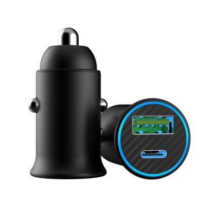 China mini mobile phone usb car charger all metal type-c compatible with pd60w30w qc3.0 flash car charger for sale