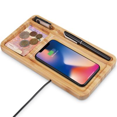 China Imagination 15/10/5W Eco-Friendly Wooden Bamboo Qi Fast Wireless Charger Built-in Smart Phone for mobie phone for sale