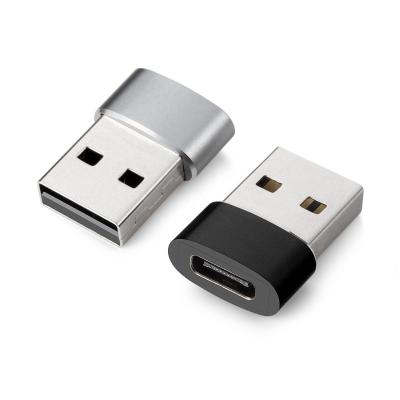 China 2021 newcomer small easy to take usb A male to type-c female connector adapter for type c cables for sale