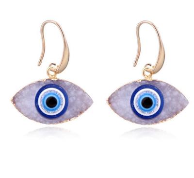 China Evil Eye Dangle Earrings Personalized New Arrival Black White Evil Eye Earrings Resin Ear Hook Drop Dangle Earrings For Women for sale