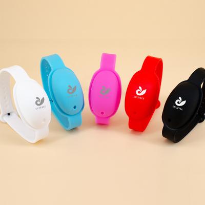 China School Wrist Hand Sanitizer Dispenser Wristband Portable Silicone Squeezy Dispensing Wristband for sale