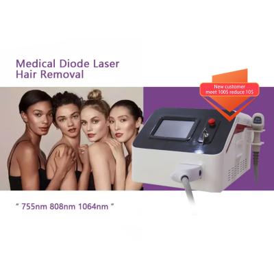 China Hot Selling  Laser Hair Removal Portable 3 Wavelength 755 1064 808 Diode Laser Hair Removal Machine for sale