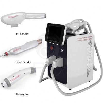 China high quality 3 in 1 multifunctional ipl rf handle IPL OPT E-light ND laser RF Hair Removal Tattoo Removal machine for sale