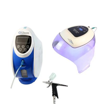 China O2 Derm Oxygen Therapy Facial Machine Led Dome Oxygen Spray Jet Peeling Face Mask With LED for sale