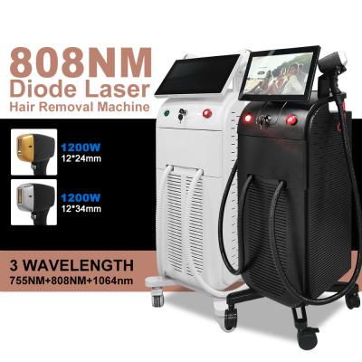 China Vertical Soprano Titanium Double Handle 808nm Diode Laser Hair Removal Machine for sale