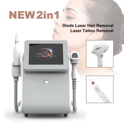 China AS15 New Portable 2In1 808nm Diode Hair Removal beauty Device Picosecond Laser Tattoo Removal Machine for beauty salon for sale