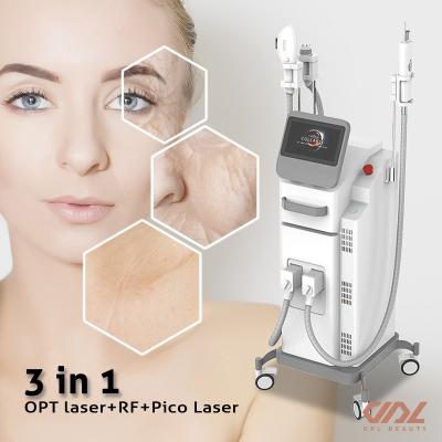 China 3 in 1 IPL  RF Nd Yag OPT Beauty Machine Skin Tightening Tattoo Removal Beauty Machine for sale