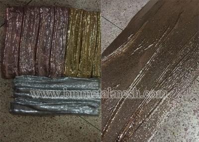 China 3mm Golden Color Metallic Sequin Metal Mesh Fabric for sale