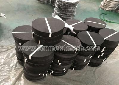 China 12*64 Mesh Black Wire Mesh Disc For Plastic Recycle Diameter 300Mm 250Mm for sale