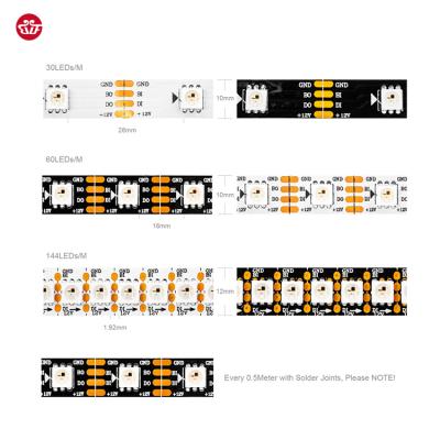 China WS2815 led dream color individually addressable strip SMD dual signal IP67 12v gs8208 ws2815 led 5m ip65 for sale