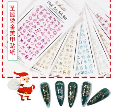 China Waterproof+Eco-friendly Nails Art Sticker Merry Christmas Snowflake Elk Elements Nail Wrap Sticker Tips Stickers For Nails for sale