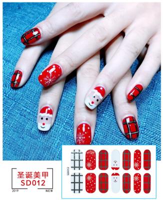 China Waterproof+Eco-friendly Nails Art Sticker Merry Christmas Snowflake Elk Elements Nail Wrap Sticker Tips Stickers For Nails for sale